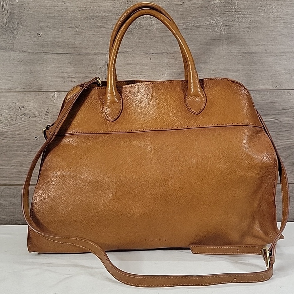 Large Pratesi Firenze Brown Italian Leather Tote Crossbody Bag - Picture 4 of 14